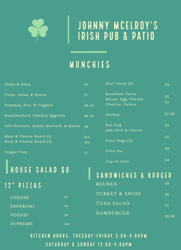 Johnny McElroy's Irish Pub – 1223 Waugh Dr. | 713-523-2444